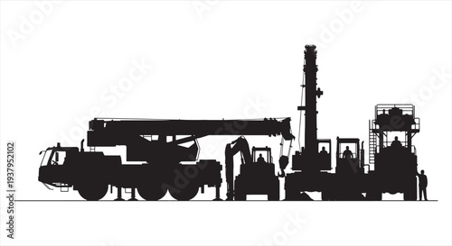 Crane Truck Blueprint – Construction Lifting Machinery CAD Technical Drawing