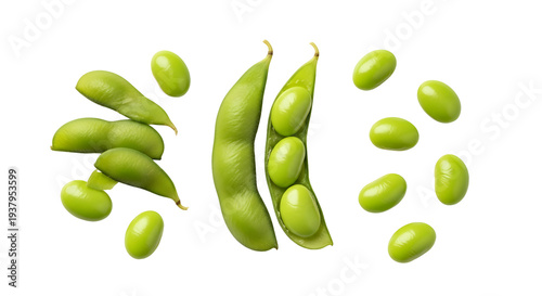 Green Peas in Pod PNG Isolated on Transparent Background