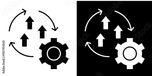 Arrow-Cycle In Monochrome Glyph
