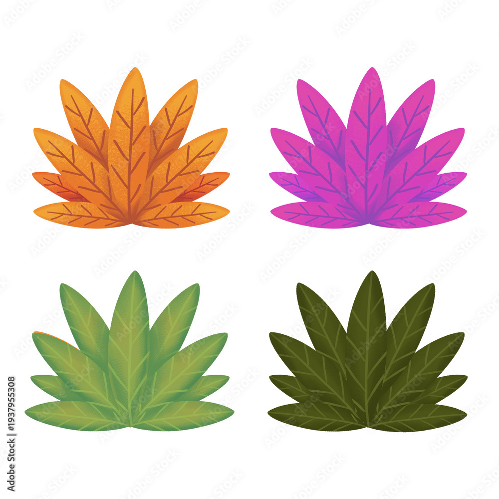 Fototapeta premium set of colorful flower