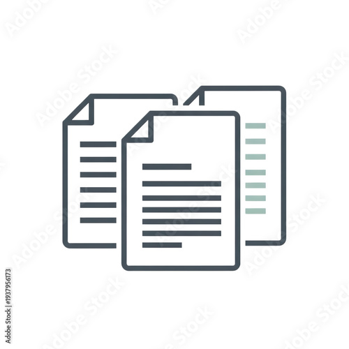 Blank document template with paperclip icon isolated on transparent background