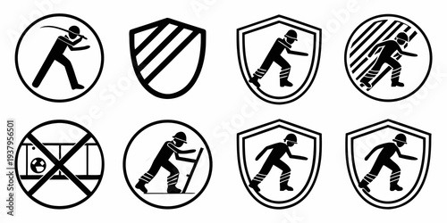 Various symbols indicating prohibited activities in a park or nature reserve Vector