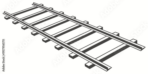 A detailed drawing of a set of train tracks with multiple switches Vector