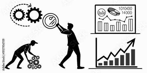 Illustration of a person growing in business and financial success Vector