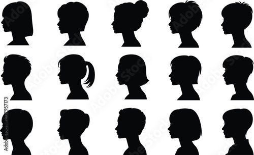 Collection of detailed black mouse silhouettes with whiskers featuring various rodent poses like jumping standing and crawling isolated on white background for vector design