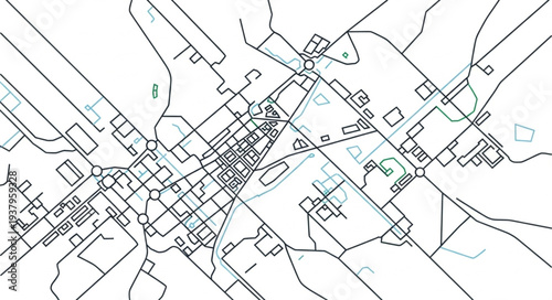 Detailed Black and White Map.