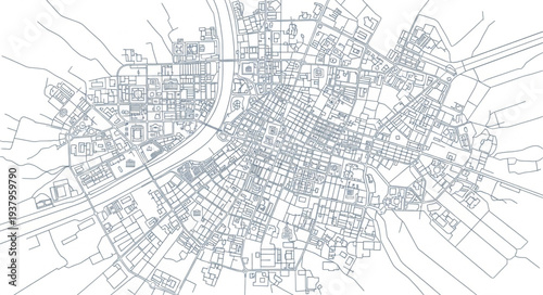 Detailed City Map Illustration.