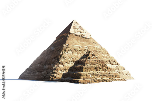 Detailed Egyptian pyramid structure showing desert sand texture