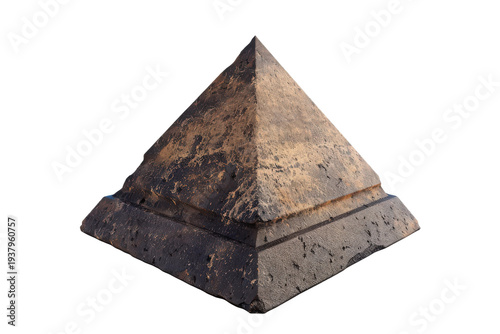 Historical architectural monument showing a weathered stone pyramid