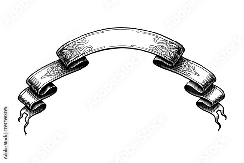 Vintage scroll banner with ornamental details