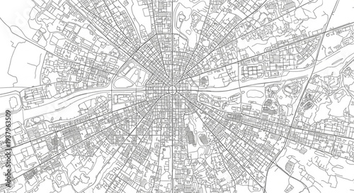 Detailed City Map Illustration Design.