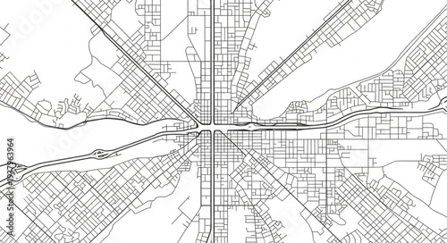 Detailed City Map Illustration Design.