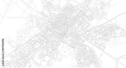 Detailed City Map Illustration Design.