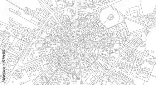 Detailed City Map Illustration Design.