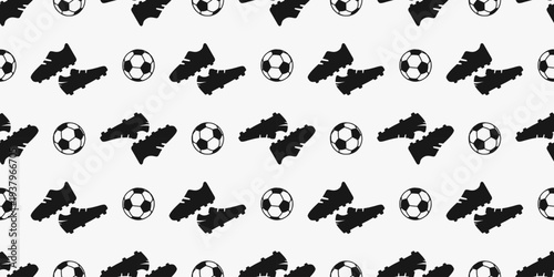 football seamless pattern. soccer seamless pattern. seamless pattern featuring shoes and football. football vector illustration