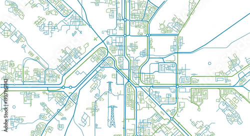 Detailed City Map with Streets.