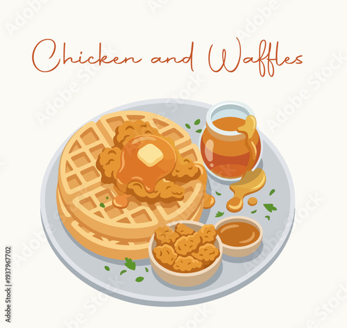 Chicken and waffles.eps