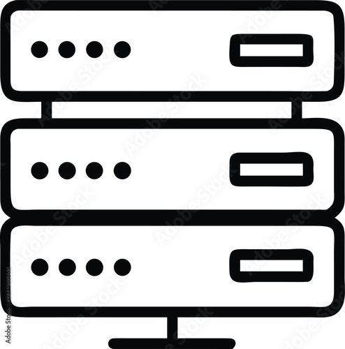 A stack of computer servers in a data center with modern design