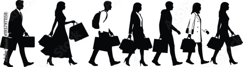 Mega Collection of Diverse People Silhouettes and Flat Vector Characters Featuring Families Shopping Groups Sitting Poses Kids Playing and Large Crowd Triangle Concept