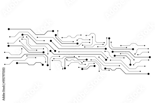 Abstract futuristic circuit board Illustration, Circuit board with various technology elements. Circuit board pattern for technology background. Vector illustration