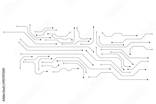Abstract futuristic circuit board Illustration, Circuit board with various technology elements. Circuit board pattern for technology background. Vector illustration