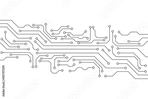 Abstract futuristic circuit board Illustration, Circuit board with various technology elements. Circuit board pattern for technology background. Vector illustration