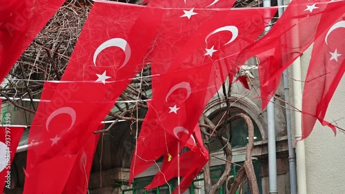 Turkey's red national flags are flying on the streets of Istanbul
