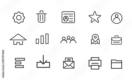 A collection of minimalist Business vector icon sets