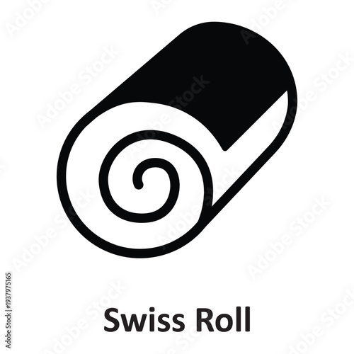 Swiss Roll Vector Icon which can easily modify or edit