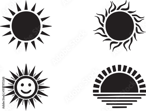 A collection of hazardous material warning symbols and biohazard icons used for safety and caution
