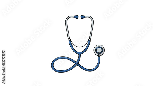 Essential medical tool, a blue stethoscope, symbolizing healthcare, diagnosis, cardiology, and the vital role of medical professionals in patient care.