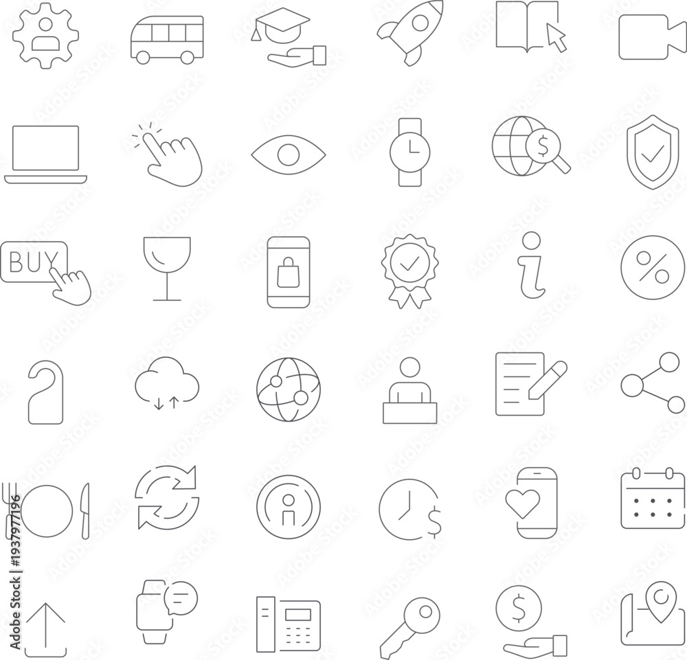 Fototapeta premium Contact line editable icon set. Including phone, email, address, form, connection, support, chat, message, call and communication. . outline icons,editable &nbsp;Vector illustration.