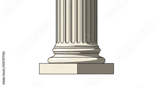 Detailed illustration of the bottom part of a classical architectural column, featuring elegant flutes and a sturdy base.