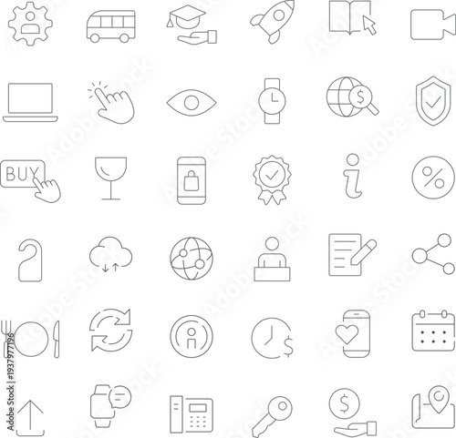 Contact line editable icon set. Including phone, email, address, form, connection, support, chat, message, call and communication. . outline icons,editable  Vector illustration.