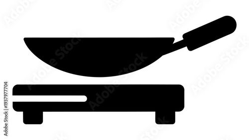 Induction cookware flat tawa plate with black silicone handle for modern kitchen cooking surfaces