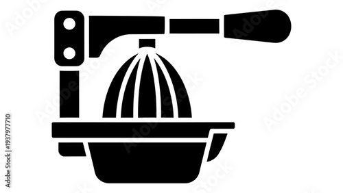 Manual Hand Juicer Press for Citrus Fruit Extraction, Kitchen Tool for Fresh Juice Making, Simple Icon