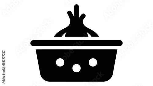 Onion storage keeper with ventilation holes for fresh and organized kitchen vegetable storage solution black and white i