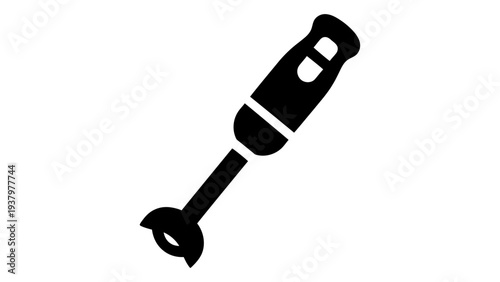 Stainless steel hand blender whisk mixing ingredients in kitchen for cooking and baking preparation