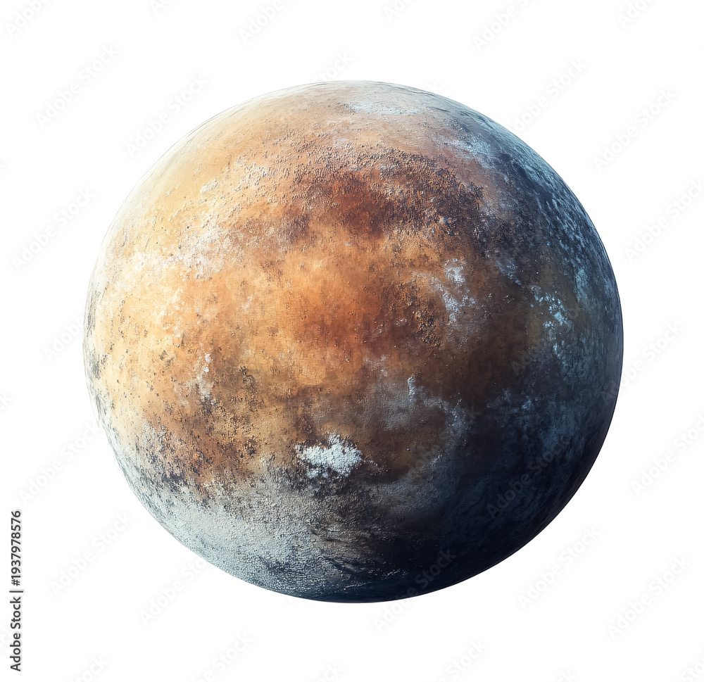 Naklejka premium Exoplanet Discovery - Fascinating Exoplanet Isolated on White Background