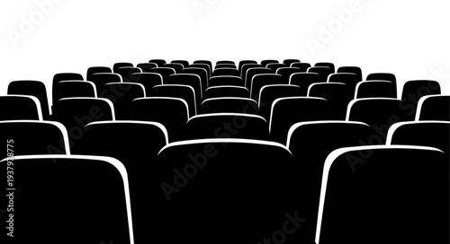 Empty Theater Seats in Rows.