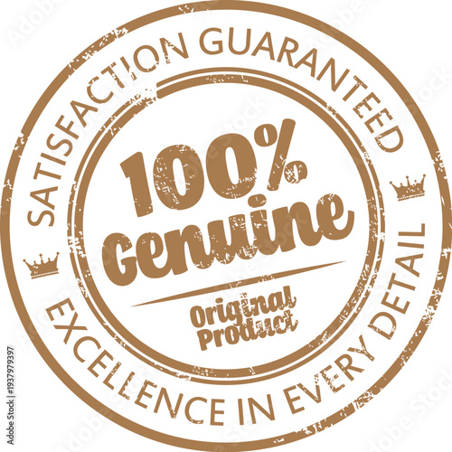 Original Product. 100 Genuine. Vector Rubber Stamp.