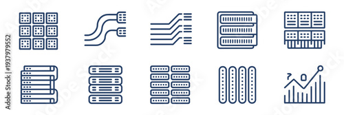 Exascale compute performance and node icons – Perfect for computer science journalism, server documentation, or IT presentations.