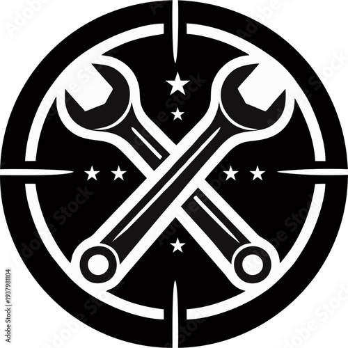 Crossed Wrenches Mechanic Bad...