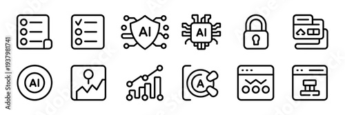 Autonomous operations and network node icons – Great for system administration, cloud security, or technical decks.