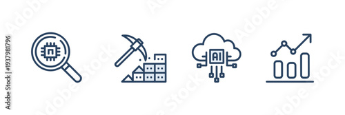 Minimalist AI research and analytics chart icons – Suitable for business intelligence, academic tools, or tech news.