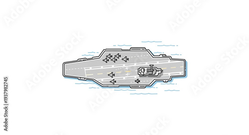 Gray Battleship Model on White Background.