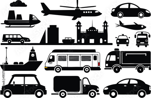 travel and tourism icons set  Vector line illustration
