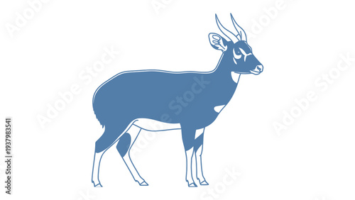 Antelope Silhouette: A clean silhouette of a graceful antelope, captured in a minimalist style, against a pristine backdrop.