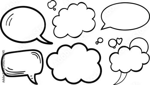 Blank empty speech bubbles vector  icon set  illustration  for message symbol online message speech bubble social media app.