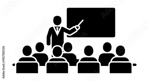 Teacher presenting to a classroom.